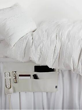 Dormify White Bedside Organizer Caddy with Multiple Pockets